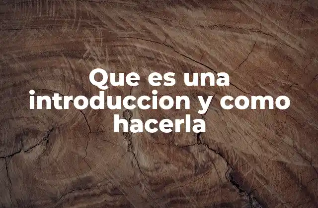 Que es una Introduccion y como Hacerla