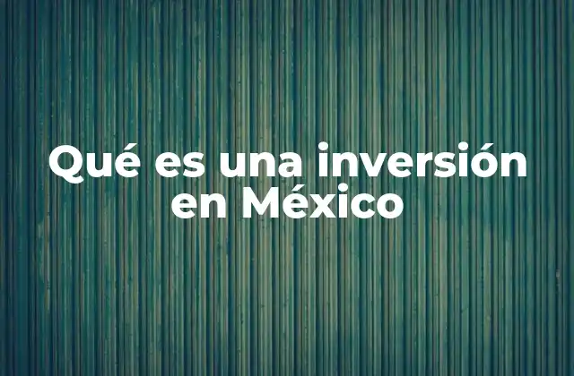 El papel de las inversiones en el desarrollo económico de México