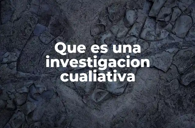 Que es una Investigacion Cualiativa