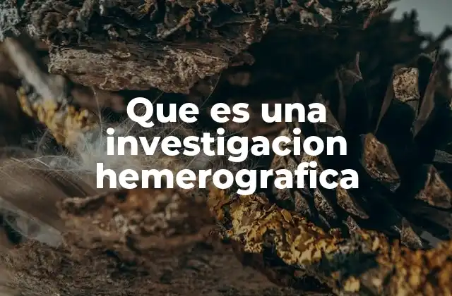 Que es una Investigacion Hemerografica
