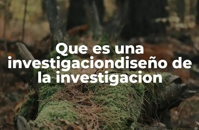 Que es una Investigaciondiseño de la Investigacion