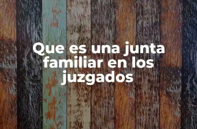 Que es una Junta Familiar en los Juzgados