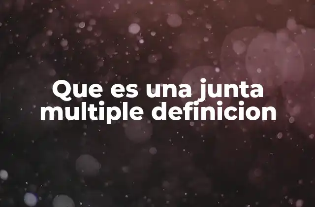 Que es una Junta Multiple Definicion