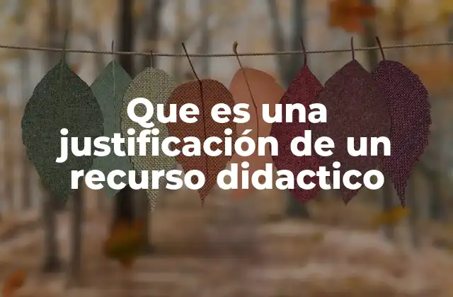 Que es una Justificación de un Recurso Didactico