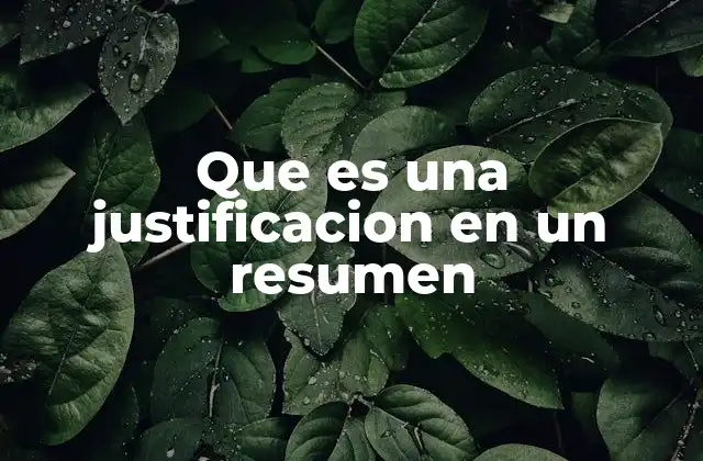 Que es una Justificacion en un Resumen