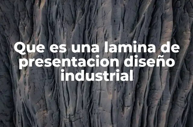 Que es una Lamina de Presentacion Diseño Industrial