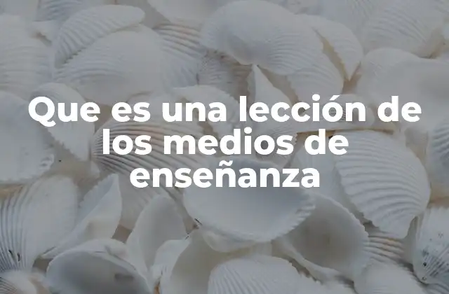 Que es una Lección de los Medios de Enseñanza