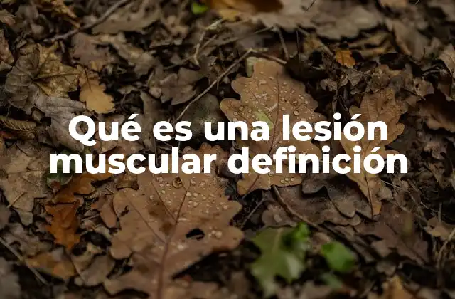 Qué es una Lesión Muscular Definición
