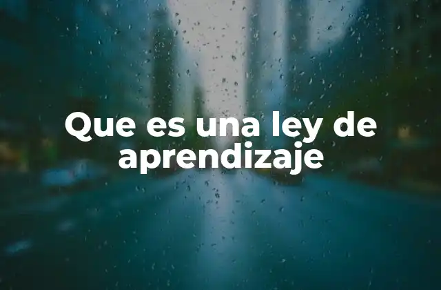 Que es una Ley de Aprendizaje