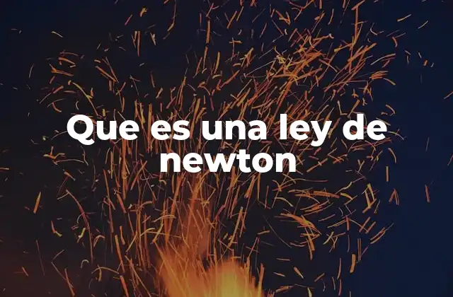 Que es una Ley de Newton