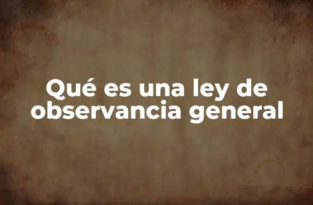 Qué es una Ley de Observancia General