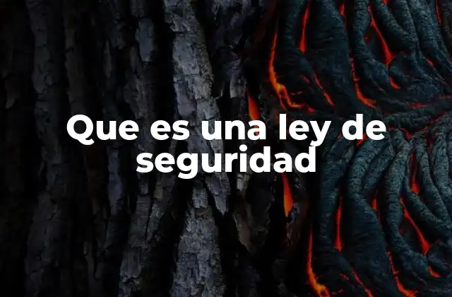 Que es una Ley de Seguridad