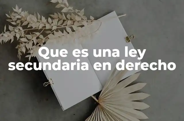 Que es una Ley Secundaria en Derecho