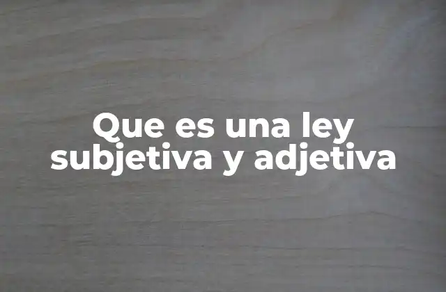Que es una Ley Subjetiva y Adjetiva 2 La importancia de distinguir entre leyes abstractas y subjetivas