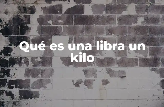Qué es una Libra un Kilo