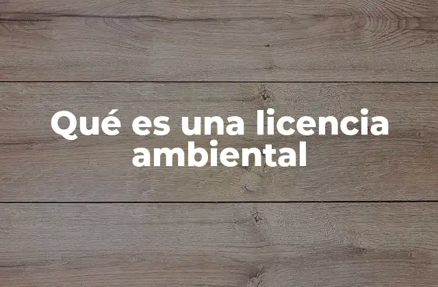 Qué es una Licencia Ambiental