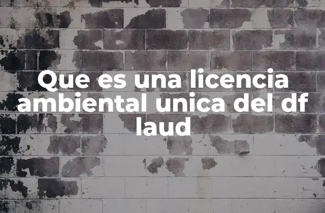 Que es una Licencia Ambiental Unica Del Df Laud