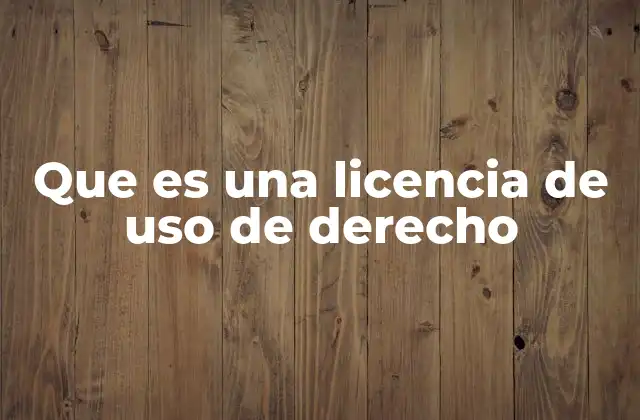 Que es una Licencia de Uso de Derecho