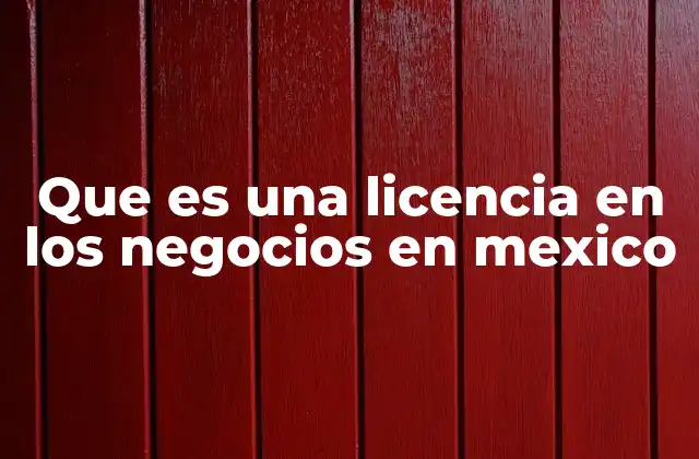 Que es una Licencia en los Negocios en Mexico