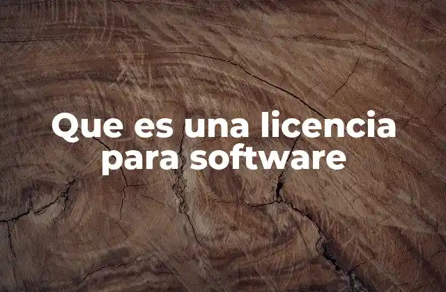 Que es una Licencia para Software
