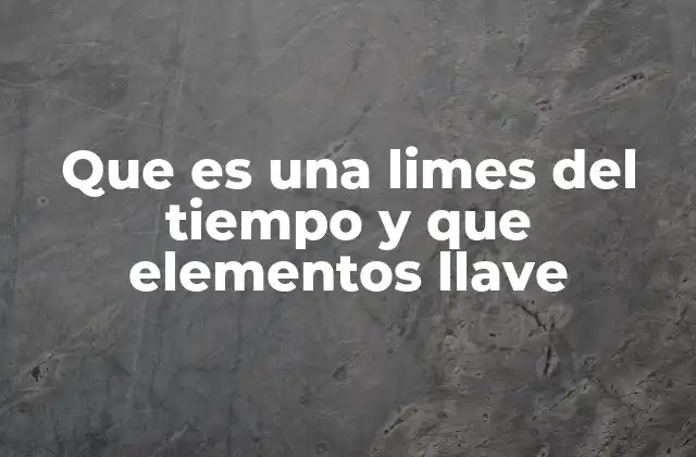 Que es una Limes Del Tiempo y que Elementos Llave