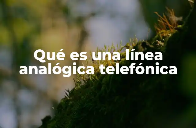 Qué es una Línea Analógica Telefónica