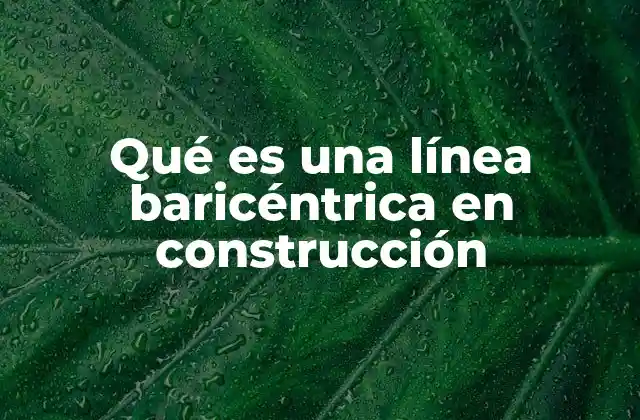 Qué es una Línea Baricéntrica en Construcción