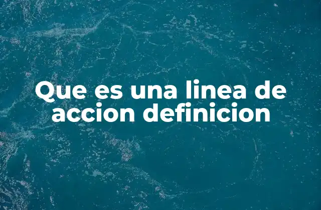 Que es una Linea de Accion Definicion
