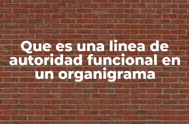Que es una Linea de Autoridad Funcional en un Organigrama