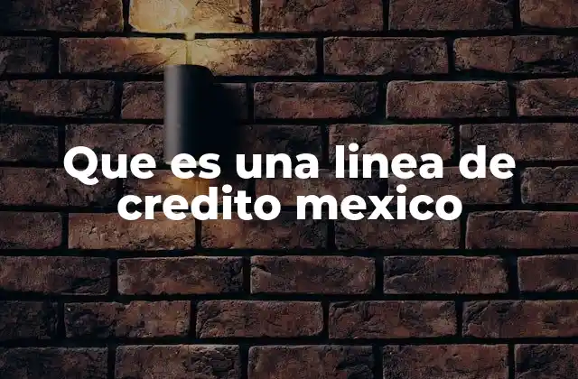 Que es una Linea de Credito Mexico