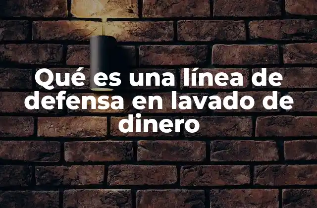 Qué es una Línea de Defensa en Lavado de Dinero
