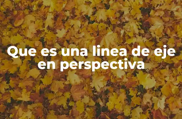 Que es una Linea de Eje en Perspectiva
