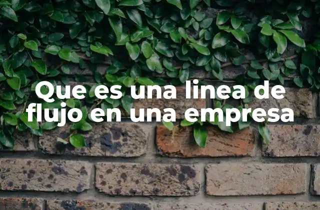 Que es una Linea de Flujo en una Empresa 2 Cómo se define el flujo en un entorno productivo