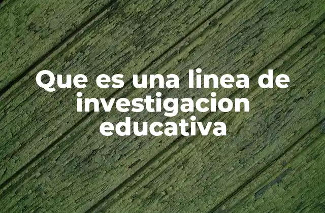 Que es una Linea de Investigacion Educativa