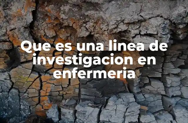 Que es una Linea de Investigacion en Enfermeria