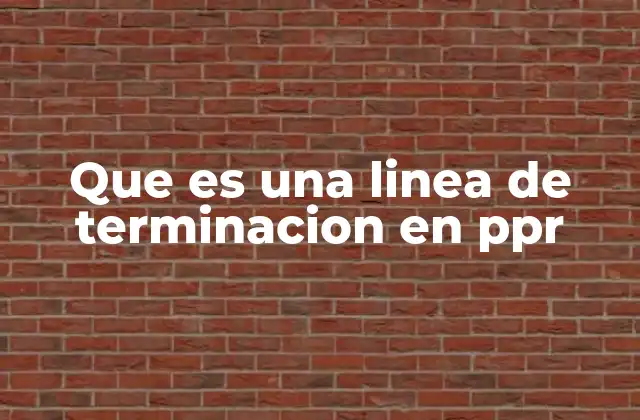 Que es una Linea de Terminacion en Ppr