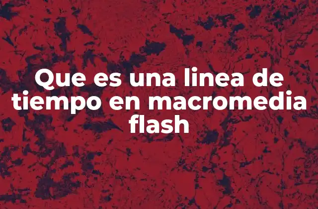 Que es una Linea de Tiempo en Macromedia Flash