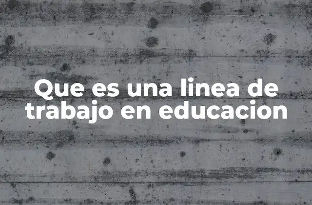 Que es una Linea de Trabajo en Educacion