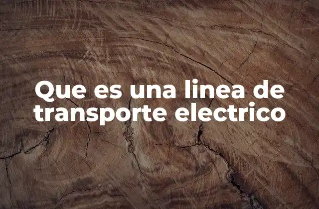 Que es una Linea de Transporte Electrico