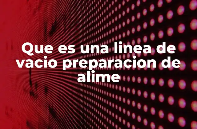 Que es una Linea de Vacio Preparacion de Alime