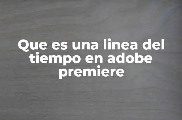 Que es una Linea Del Tiempo en Adobe Premiere