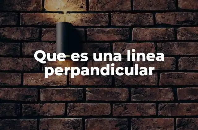 Que es una Linea Perpandicular