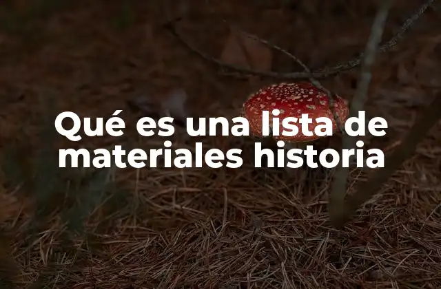 Qué es una Lista de Materiales Historia 2 La importancia de organizar fuentes históricas
