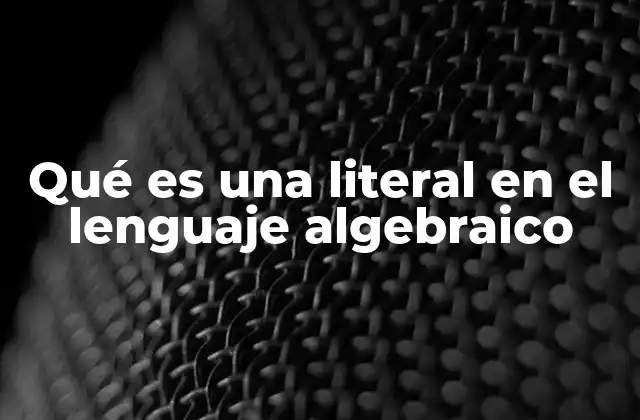 ¿Cómo se utilizan las literales en álgebra?