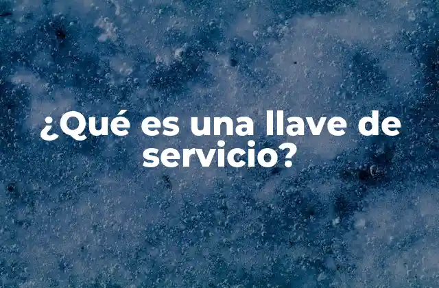 ¿qué es una Llave de Servicio? 2 Tipos de sistemas que requieren una llave de servicio