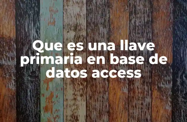 Que es una Llave Primaria en Base de Datos Access 2 Importancia de la llave primaria en el diseño de bases de datos