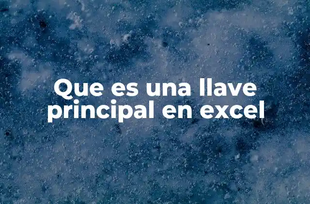Que es una Llave Principal en Excel