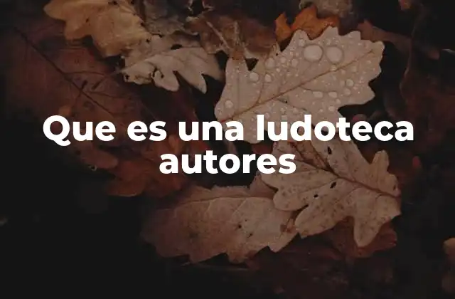 Que es una Ludoteca Autores