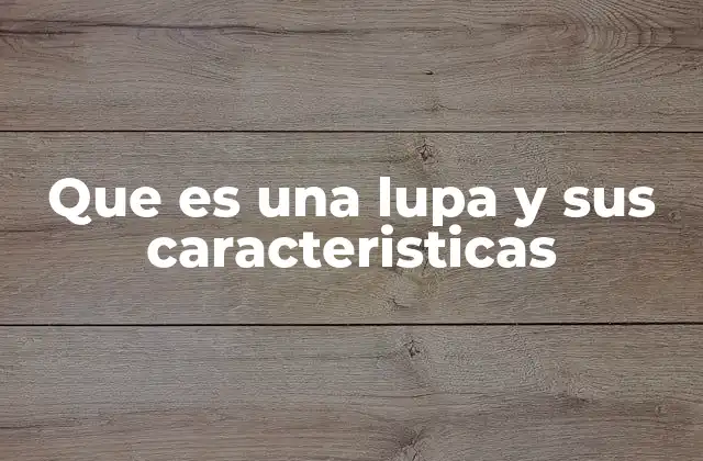 Que es una Lupa y Sus Caracteristicas