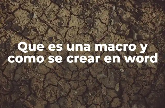 Que es una Macro y como Se Crear en Word